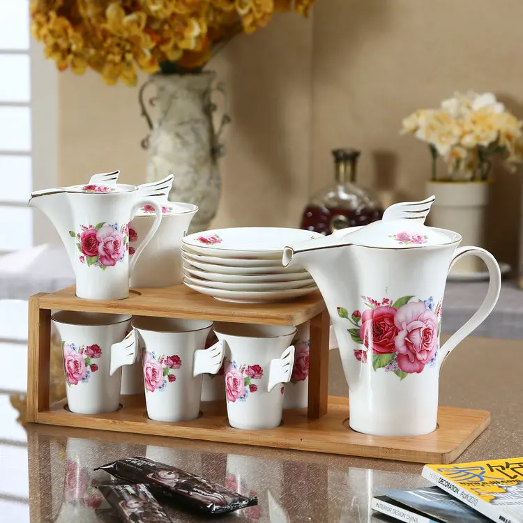 Hotel Teaware Special Shape Porcelain Indian Cheap Tea Set for Serving