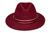 wine color classic shape women fedora hats. wool felt winter hats.