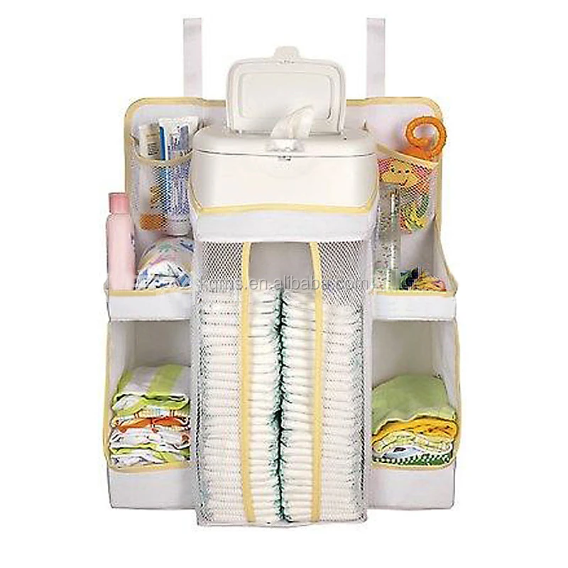Baby Nursery Organizer & Diaper Caddy Crib Changing Table Hanging Storage With 6 Shelves & 4