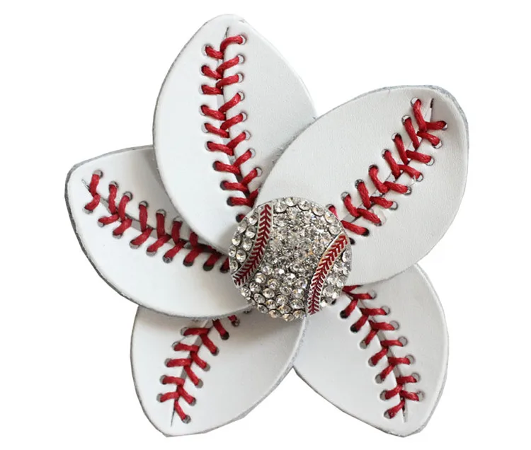 

Baseball Softball Hair Clip Yellow White Rhinestone Jewelry Baseball Sport Team Flower Clips Bow Hair Accessories