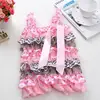 Floral Lace Baby Summer Romper Baby Girl Clothes Sets Girls chevron Print Romper With bow