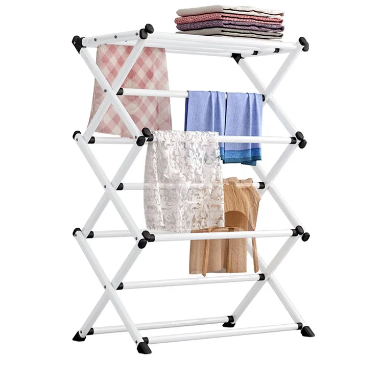 

Clothes Airer Free Standing Metal foldable Cloth Drying laundry rack towel metal clothes drying rack, Grey, brown, purple, purplish red, ect.
