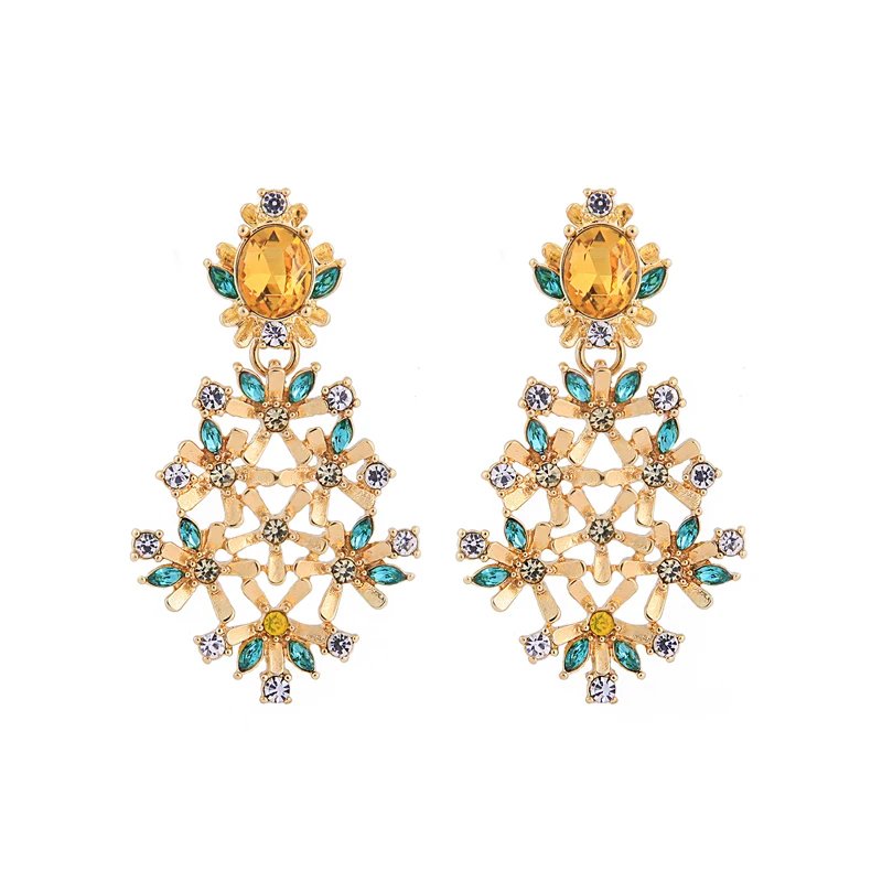 

ed01246c 2019 Summer Fashion Jewelry Crystal Statement Orange Earrings