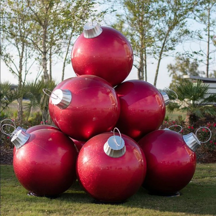 Fiberglass Christmas Ornament Ball Stack For Outdoor Indoor Holiday ...