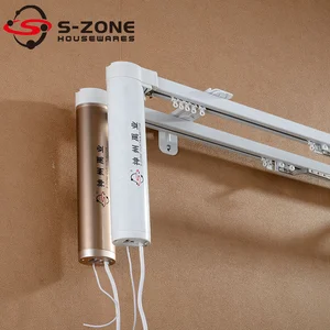 Image of 2m Aluminum alloy Bendable double curtain track with motorized system