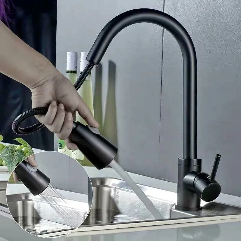 
stainless steel kitchen faucet pull out black kitchen tap hot and cold sink taps 