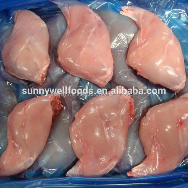 
Frozen rabbit hindlegs bone in skinless layer packed 