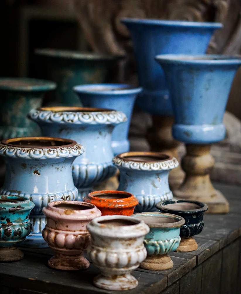 Fiber Cement Material Garden Decor Flower Pots Wholesale Shabby Chic