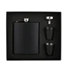 JH012 Promotional matte black hip flask set with solid gift box,portable hip flask