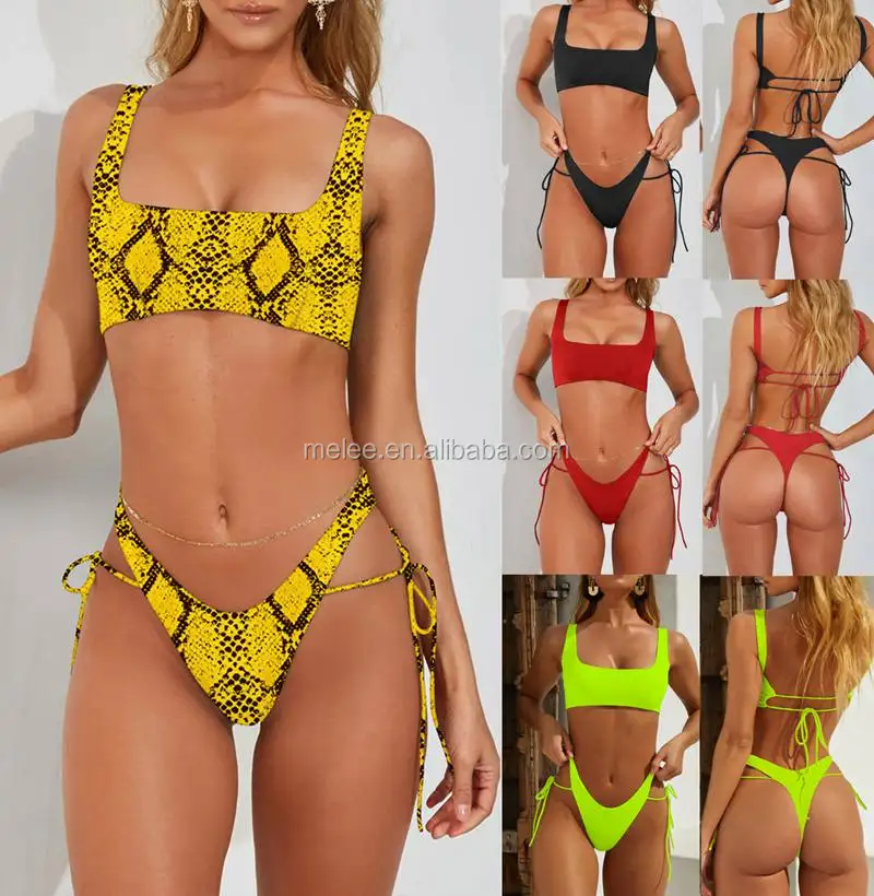 yellow thong bathing suit