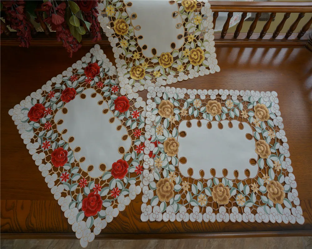 2017 Dining Table Mat Embroidery Floral Placemats Buy Placemat