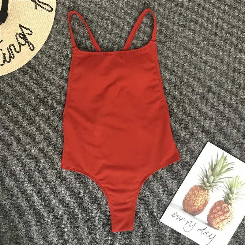 

Caramel ribbed knit crisscross back one piece swimsuit, Caramel, green