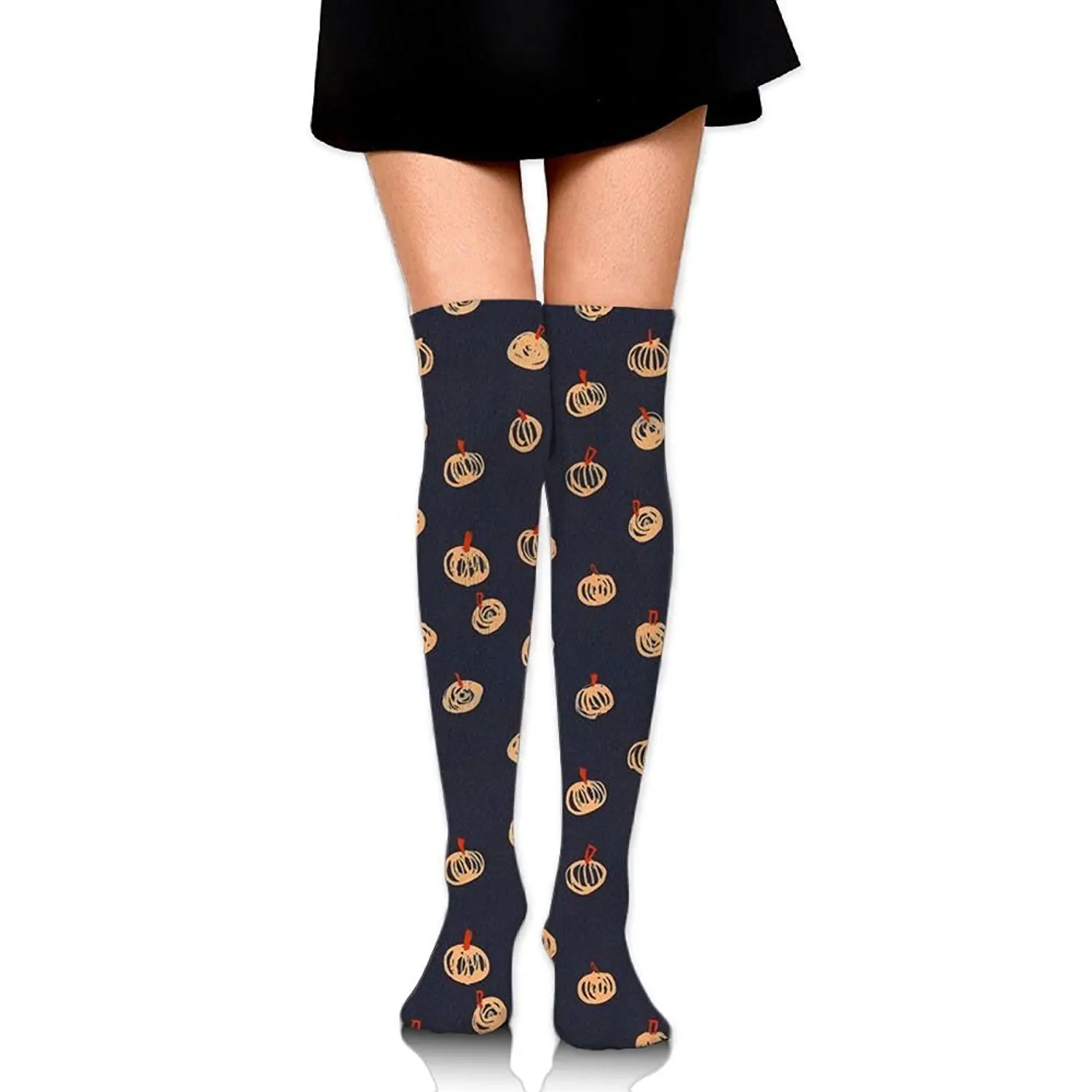 Zaqxsw Painting Pumpkin Women Fashion Thigh High Socks Long Socks For Girls