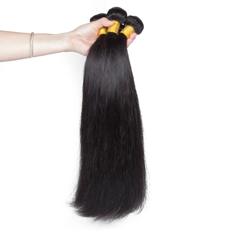 

Virgin Raw Indian Temple Cuticle Aligned Unprocessed Straight Human Hair Bundles No Shedding