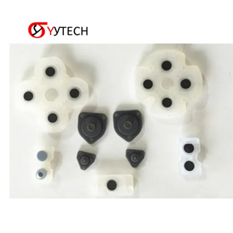 

SYYTECH 9pcs in 1 OEM Conductive Button Silicone Rubber for PS4 Controller D Pad Replacement Parts, As picture