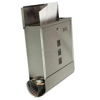 Wall Mounted Mailbox Lockable Stainless Steel Post Letter Box Wall Mounted Mailbox Lockable Stainless Steel Post Letter Box Newspaper Holder