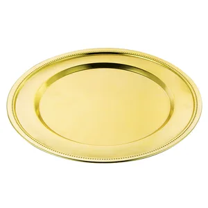 Image of Wholesale wedding bulk beaded gold charger plates