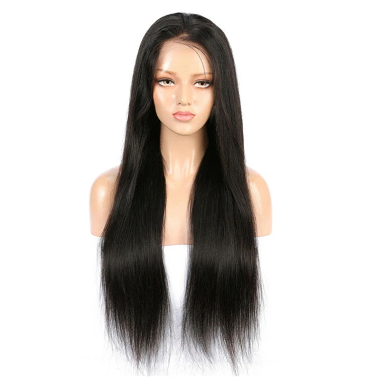 

Long Silky Straight Human Hair Glueless Full Lace Wig in Stock, 1 1b 2 4