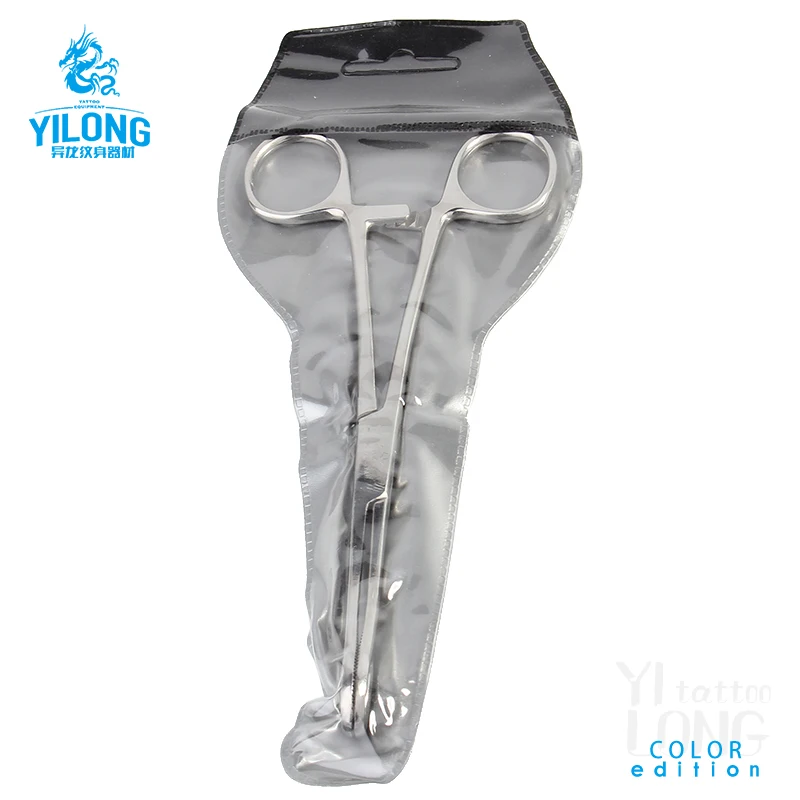 

Yilong stainless Forceps Round Closed Slotted Clamp Body Piercing Tools Plier Tattoo