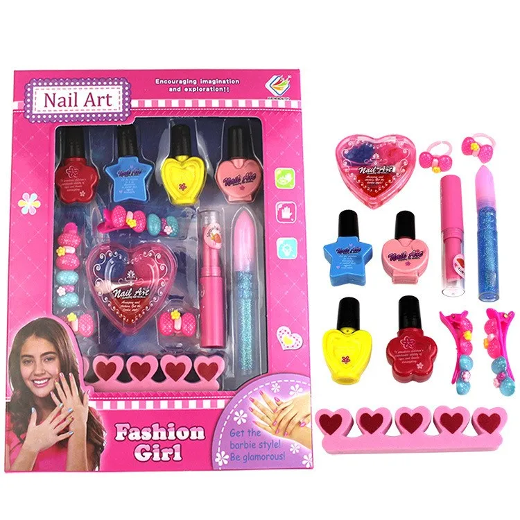 
12boxes sell fast children cosmetic toy girl beautiful nail art kit kids makeup gift set 
