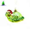 Fashion hand make creative blown turtle ornaments mini glass tortoise figurines for Christmas tree decoration