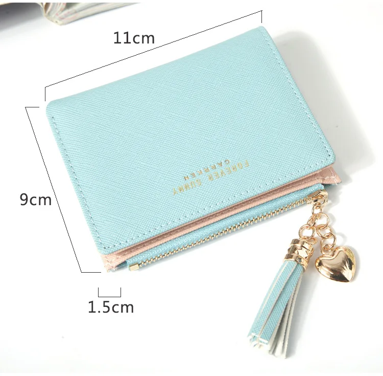 

Fashion Vertical Cross Pattern Woman Wallet Tassel Zipper Coin Purse Wholesale