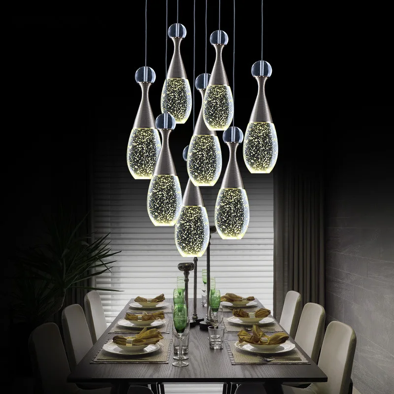 Diy glass bubble chandelier modern led crystal chandelier for dinning room