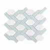 Best price Italian calacatta tile marble mosaic, waterjet flower pattern marble mosaic, white carrara lantern mosaic 2018