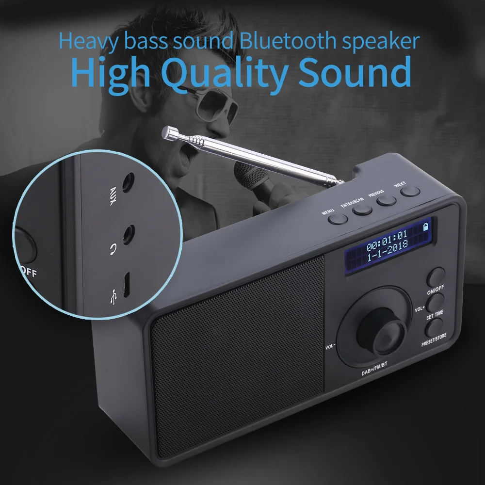 Best Vintage Dab Digital Radio Portable Alarm Clock Dab+ Fm Radio With