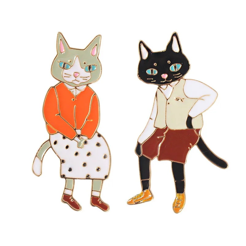 Kartun Animal Cat Kitten Kelinci Kelinci Rubah Pin Bros Enamel Pin