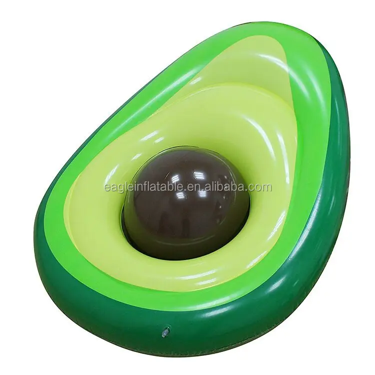 

factory hot selling beach toy thickness 0.3mm water park adult toys new inflatable avocado pool float with ball, White