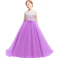 

Western kids dresses for weddings purple girl evening gown for party princess dress for 10 years old birthday