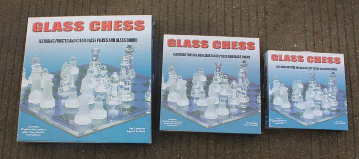 Black+Clear And Clear+FrostedGlass Chess Set - Buy Black+Clear And