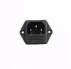 IEC320-C14 Male Plug 3 Pins PCB Panel Power Inlet Socket Connector with fused holder