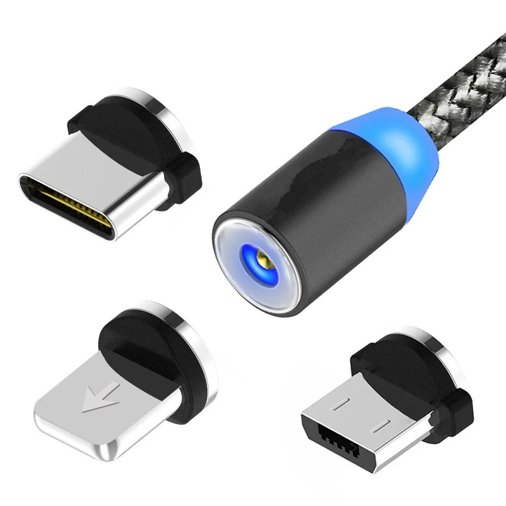 

2019 High Quality 3 in 1 Micro USB/IOS/Type C Plug Magnetic USB Charging Cable, N/a