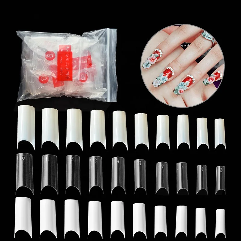 

Misscheering 500pcs/set Acrylic French Style Natural False Nail Tips U-shape Artificial Nail Art Tips