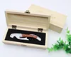 Waiters Corkscrew in Luxury Wood Case - 3 in 1 Stainless Steel Wine Opener with Rosewood Pull Tap Handle Bottle Opener and Foil