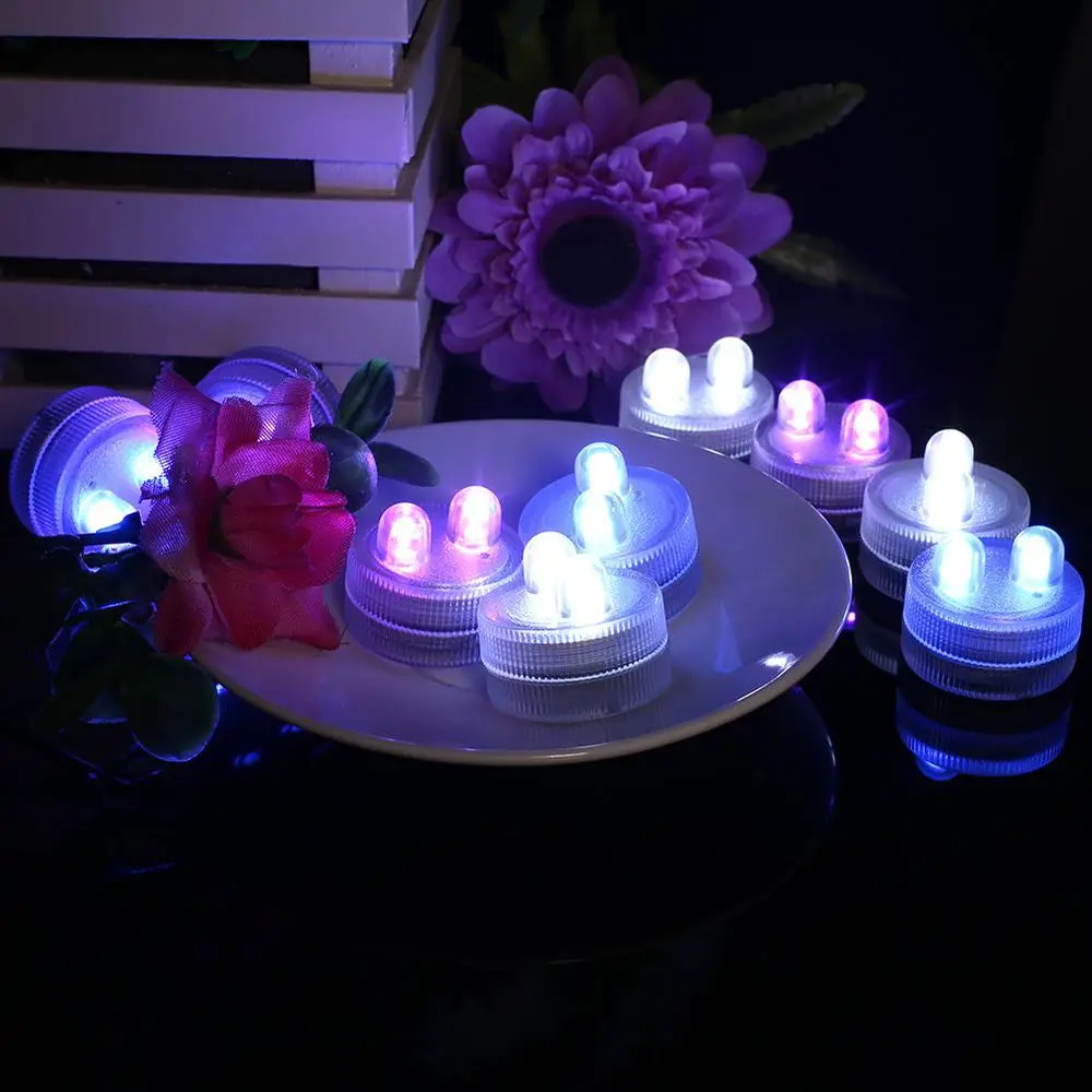 Dual 2 Led Bright Floral Tea Light Submersible Light Waterproof Party
