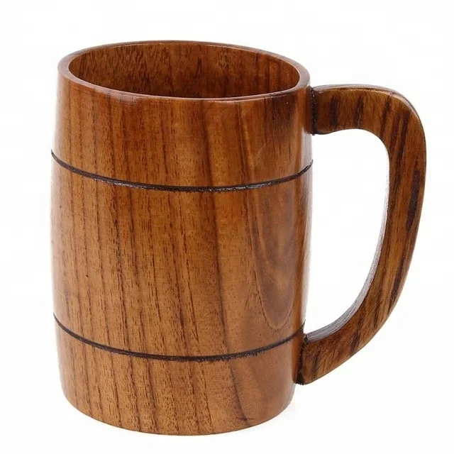 Bamboo Wooden Drinking Cup Coffee Tea Mug Breakfast Beer Milk Wine Glass