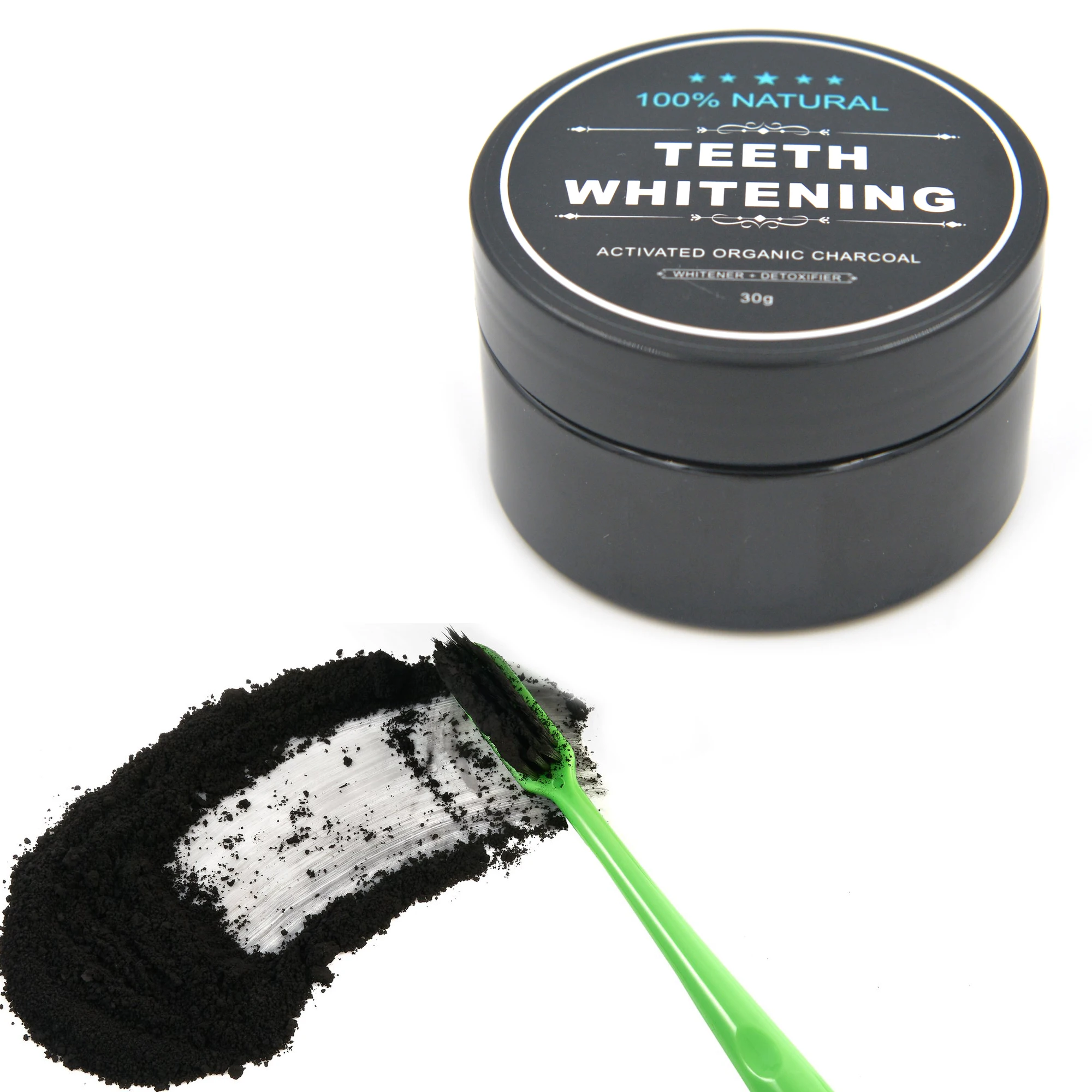 powder 30 g custom logo charcoal teeth whitening powder
