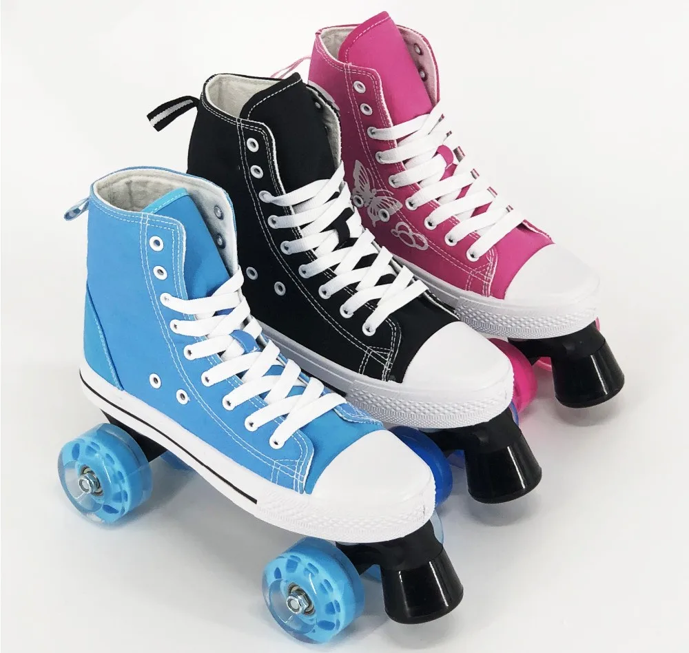 America Oem Odm Professional Canvas 4 Pu Durable Wheels Quad Skates