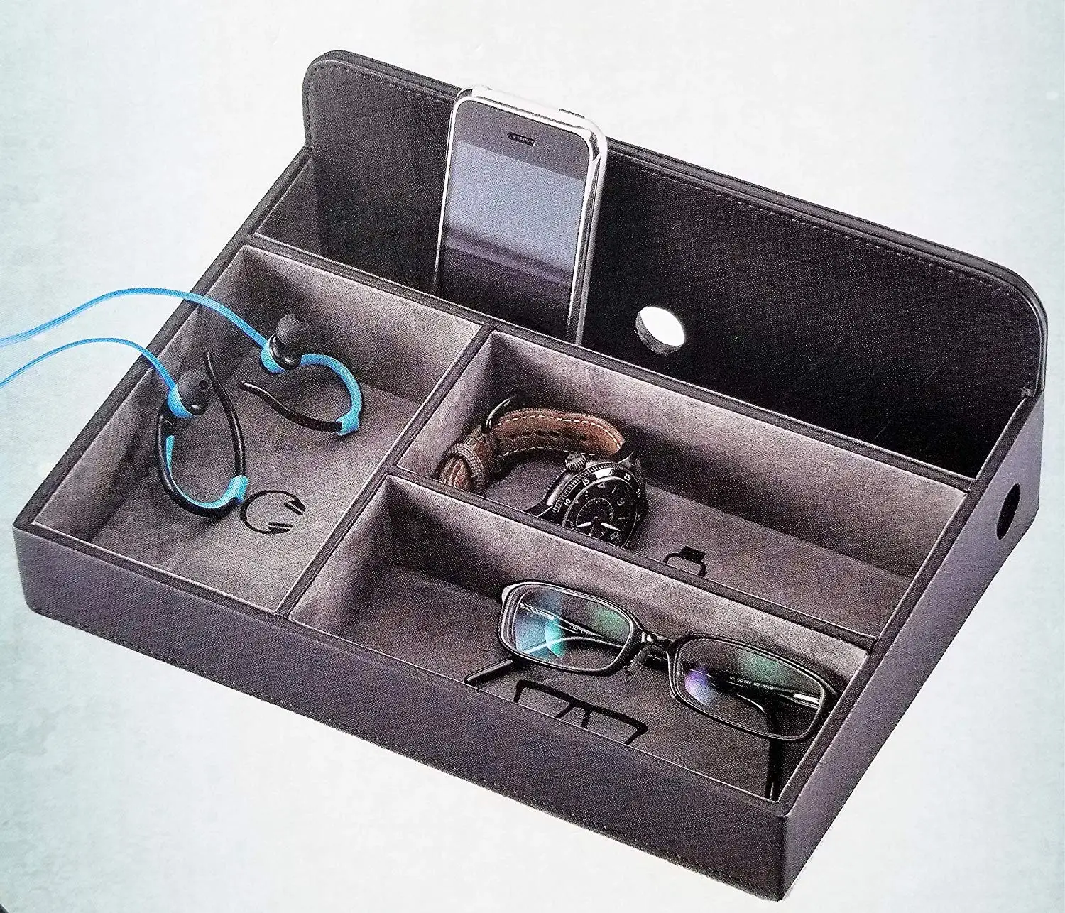 
Recycled office stationery leather pu desk organizer for home sundries 