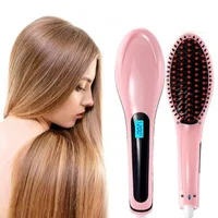 

OEM Private Gorgeous professional electric magic steam ceramic hair straightening brush comb hair straightener comb