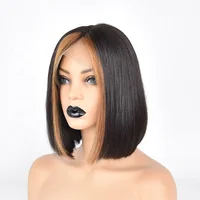 

Derun Manufactruere Unprocessed human hair No Shedding Tangle Cuticle Aligned Brazilian hair Lace Frontal Bob Wigs