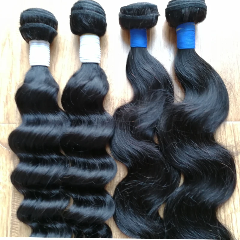 

indian bundle 30 inch raw virgin unprocessed human hair bangkok weft, Natural black 1b