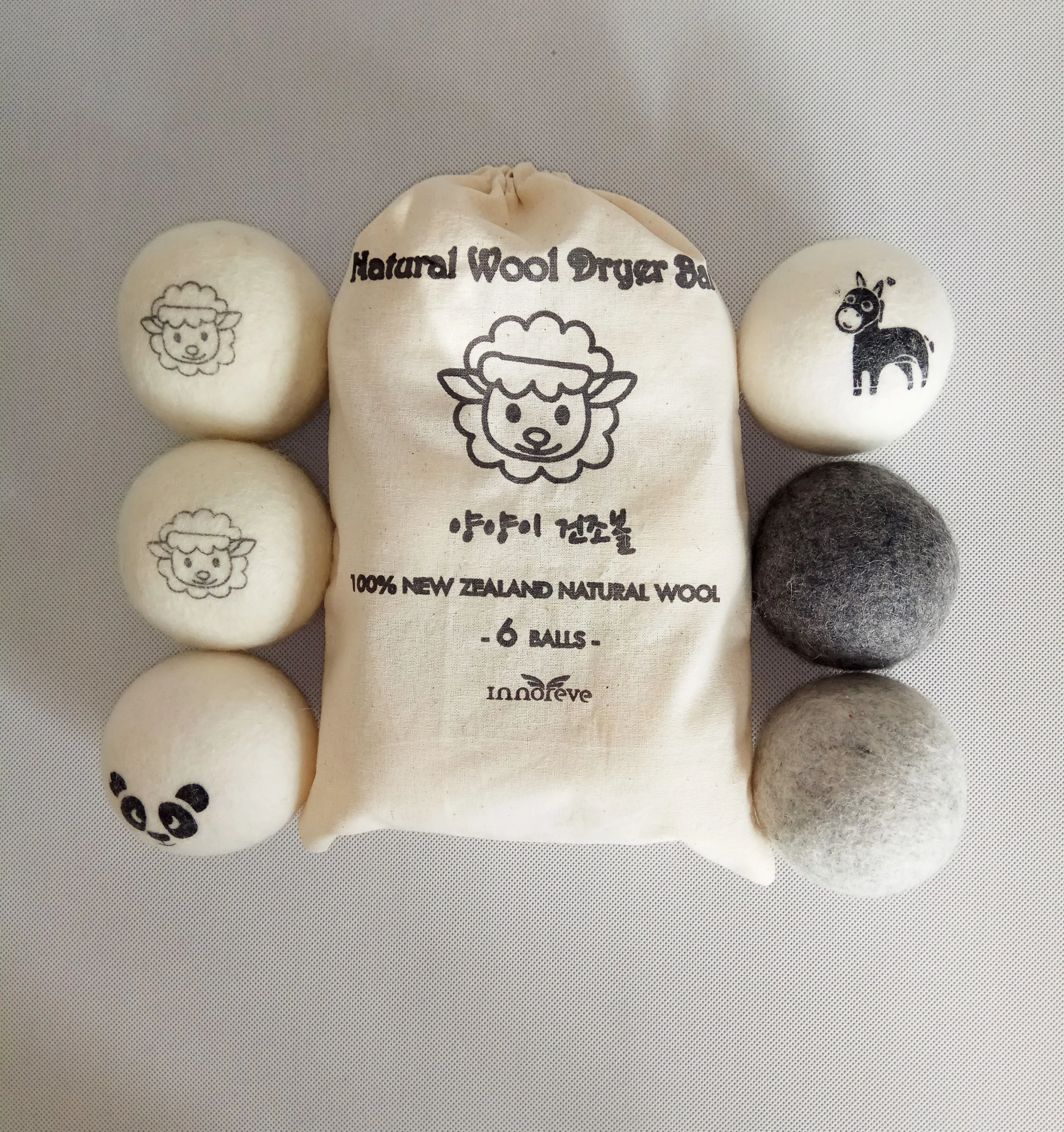 

new 2019 trending product 100% organic pure merino wool laundry dryer ball, Customized color