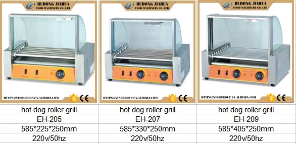 Dessus De Table Magasin Électrique Hot dog Roller Grill Eh Eh 205 Électrique En Acier Inoxydable Hot dog Roller Grill