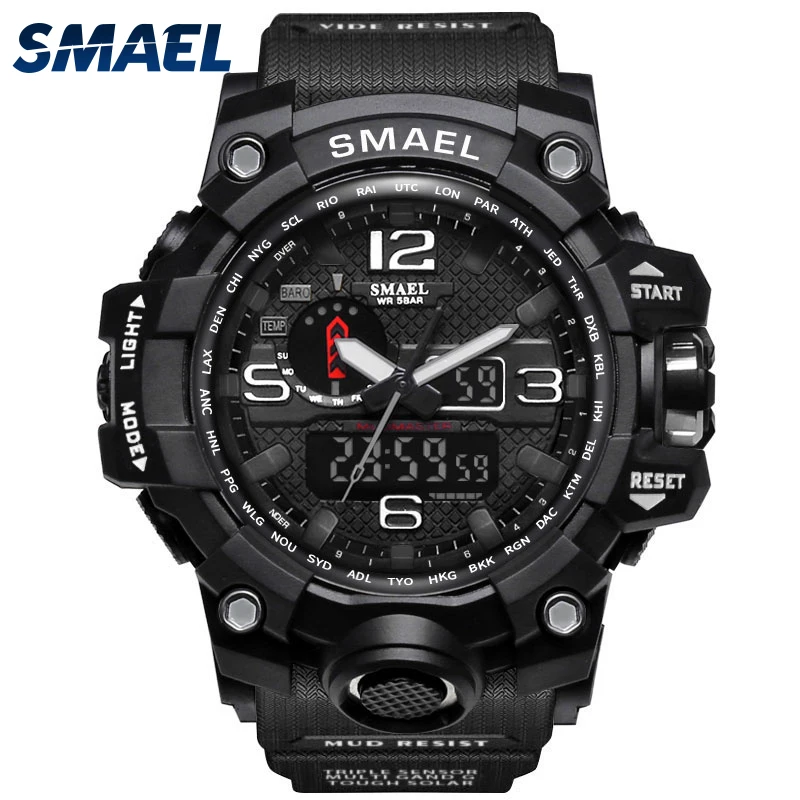 

Smael 1545 digital wrist watches army watch, Army green;black;khaki;gold;red;gray;black blue;orange;sliver