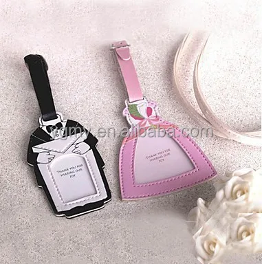 

wedding favor gift and giveaways--Bride groom Luggage Tag wedding bridal shower Favor party souvenir for guest, White