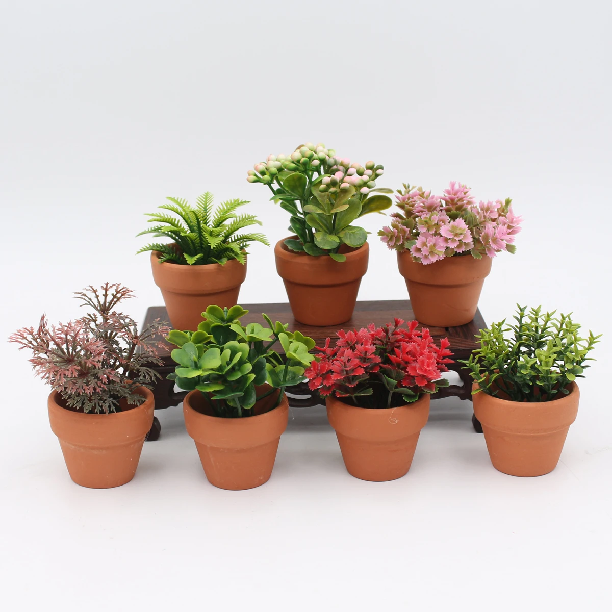 Mini Red Ceramic Potted Artificial Succulent Plant For Decoration ...